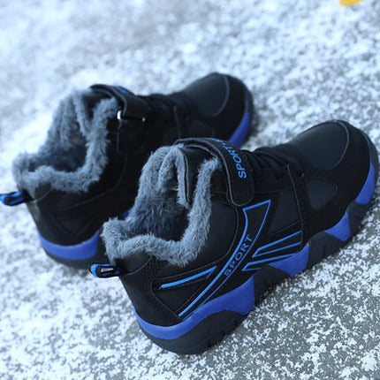 Kids' Sneakers Winter Plush Warm Leather Comfortable Tennis Shoes Casual Outdoor Sports Comfortable Tennis Shoes for Children