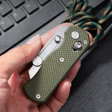 G10 Handle Stainless Steel Folding Knife Outdoor Camping Portable Knife Comes with 10pcs Replaceable Blades