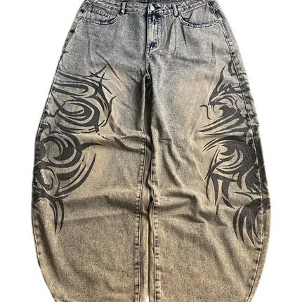 2026 New Y2K Striped Ripped Baggy Jeans for Men Women Harajuku Hip Hop Wide Leg Pants Korean Fashion Couple Casual Trousers