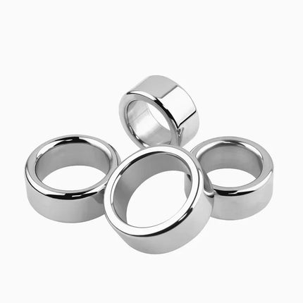 Top Quality Small Large Size Male Penis Ring Lock Stainless Steel Heavy Metal Cock Ring Ball Stretcher Erection Sexy Toy For Man