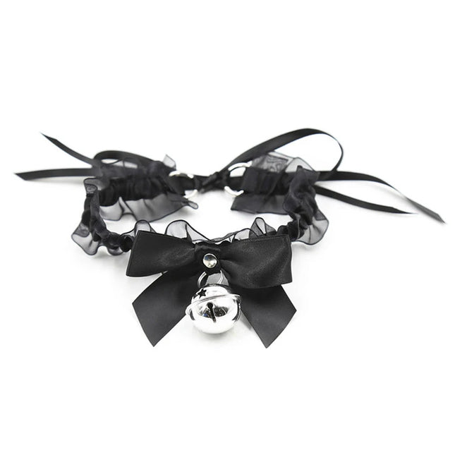 Bell Black Lace Necklace for Women Sex Slave Bdsm Bondage Collar Sexy Toys for Couples Sex Accessories
