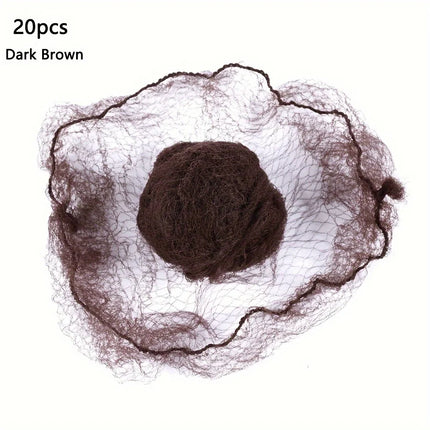 20Pcs Durable Nylon Hair Net For Bun Hair Hair style Tool Black Blonde Brown 5Mm Hair Net For Wigs Mesh Hair Styling Hairnets