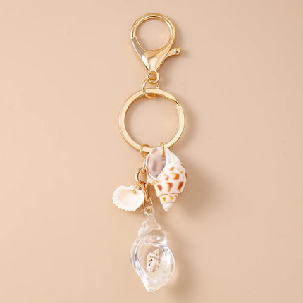 Fashion Summer Beach Shell Keychain Women Girls Conch Key Ring Pendants for Handbag DIY Handmade Jewelry Gifts