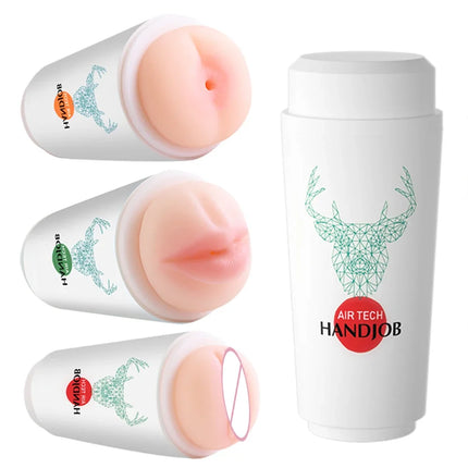 Realistic Soft Silicone Male Masturbator - Vaginal Pocket Pussy & Scrotum Stimulator, Safe Adult Sex Toy for Men