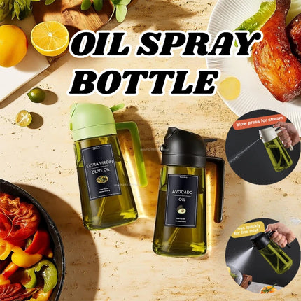 Olive Oil Dispenser Plastic Bottle for Kitchen Gadgets Air Fryer Accessories Olive Oil Sprayer Cooking Light-Blocking Dark Green