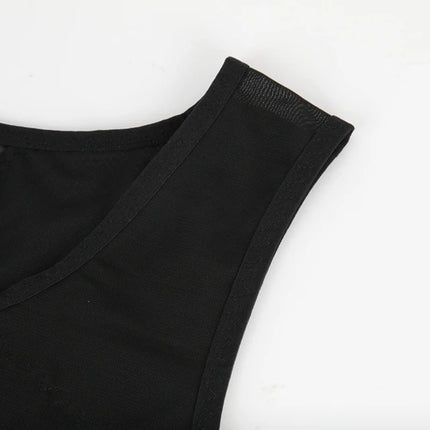 Compression Shirt for Men Slimming Undershirt Body Shaper Tank Top Gynecomastia Sleeveless Shapewear Vest Mesh Cross Suit 3XL