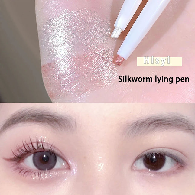 HISYI Two-In-One Lying Silkworm Pen Brightens, Waterproof, Sweat-Proof, Non-Smudge, High-Light 3D Liquid Eyeliner Pen