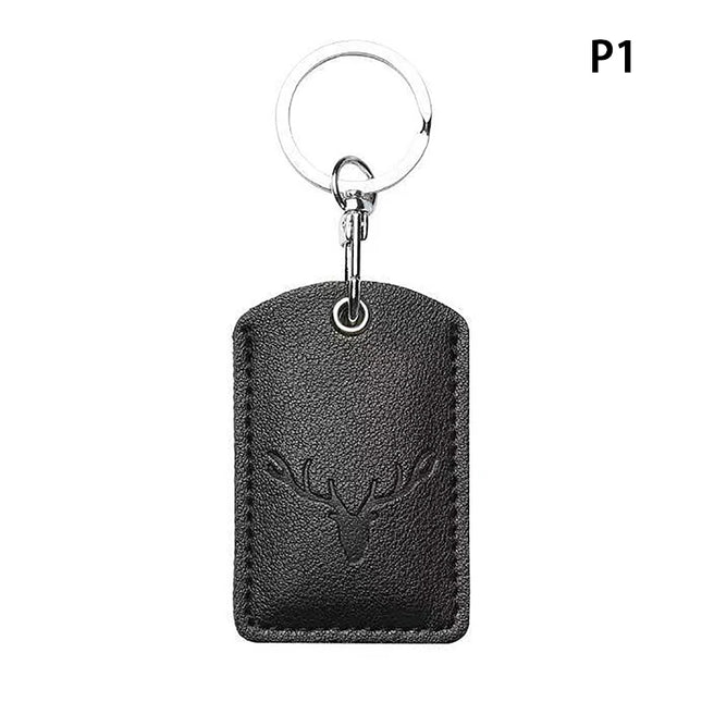 Leather Card Holder Keychain Key Ring Door Lock Access Tags ID Card Case Keychain Access Card Bag Key Tag Ring