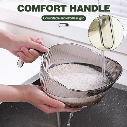 1PCS Multifunctional Rice Rinser Bowl Drainer Scoop Water Filter Cup Plastic Material For Washing Fruits Vegetables Draining