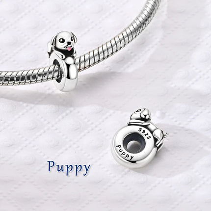 New Original 925 Silver Sterling Charms Beads Pendant Cat Dog Lion Tiger Girl Boy Charms Fit Bracelet Woman Fashion Jewelry Gift