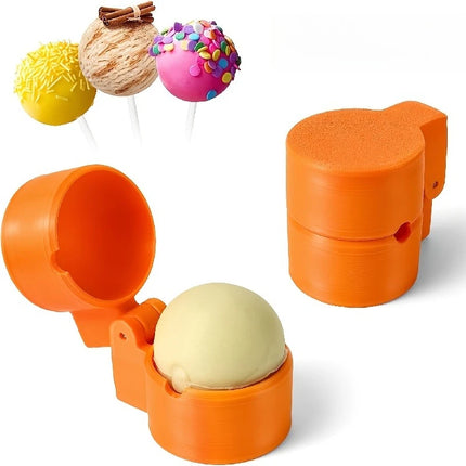 3D Printed Round Cake Stick Mold Set,Pressing Shaping Sphere Circle Cake Pop Cutter and Pusher for Home Baking Accessories