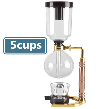 3/5Cups Syphon Pots High Quality Coffee Kettle Pot Set Filter Syphon Coffee Maker Tea Siphon Heat-Resistant Household Pot