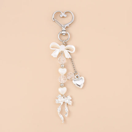 Bowknot Heart Crystal Keychain / Porte-Clés Nœud Cœur Cristal