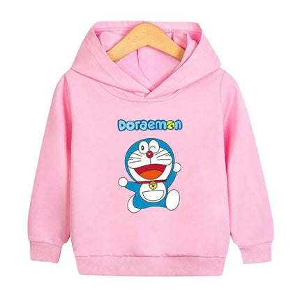  Children's Doraemon Hoodie Outdoor Autumn/Winter Warm Coat Party Outing Clothing Boys Clothes  Anime Hoodie for Girls