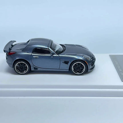 In Stock Mk 1:64 Pontiac Solstice Gxp Diecast Model Grey Metallic Limited Edition Collectible With Display Base Toys Gift Boy