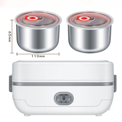 Multifunctional Electric Lunch Box Food Heater, Portable Leakproof Food Warmer Heater for Travel, Car and Home with 2 Layers