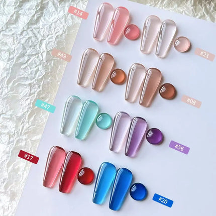 8 Colors Gel Nail Polish Kit 15ml Stained Glass Gel Polish Pink, Blue, Nude Color Nail Art Gel Polish for Uv Lamp Manicure Goods