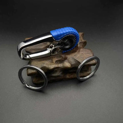 3pcs Keychain Men Stainless Steel Buckle Outdoor Carabiner Climbing Tool Double Ring Car Fishing Hook Key Ring Accessories
