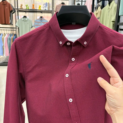 100% Cotton Corduroy Shirt - Green Long Sleeve M-4XL - Spring Autumn Slim Fit Candy Color Collection