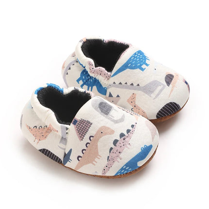Cartoon Animal Pattern Newborn Baby Shoes Boys Girls 0-18M Slippers Soft Sole Non-slip Crib First Walker Winter Warm Booties