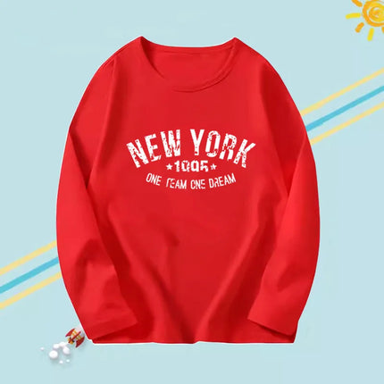2024 Fashion T shirt Kids New York City Graphic T shirt Harajuku Kawaii Boy Girl Long Sleeve Tops Tees