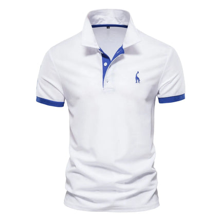 S-5XL New Summer Style Men's POLO Shirts Cotton, Solid Color, Sporty Lapel Design, Fashionable Casual Short-Sleeved T-Shirts-T02