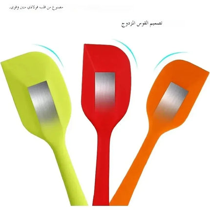 Silicone Scraper High Temperature Resistant Integrated Baking Tool Cream Cake Smoothing Spatula Non Stick Grade Dough Scraper
