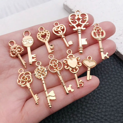 20/100pcs Mini Key Series (Includes Antique Gold/Bronze/KC Gold/Bright Silver Finishes) - Ideal for Handmade Jewelry Crafting"