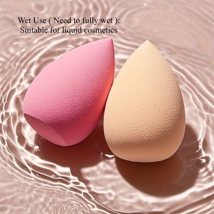 8Pcs Hydrophilic Makeup Sponge Set - Assorted Shapes & Powder Foundation | Non-Latex Flawless Application Professional Kit