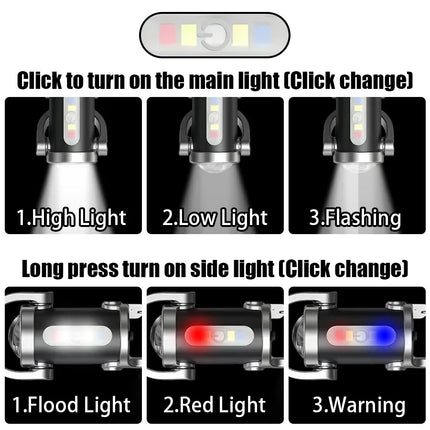 Rechargeable LED Keychain EDC Light Mini Handheld Flashlights Waterproof Work Lantern for Outdoor Camping Fishing Emergency