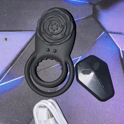 Rose Penis Ring Vibrator with Remote Control Ejaculation Delay Cockring Female G Spot Clit Stimulation Sex Toy for Couple