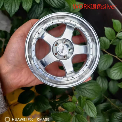 Wheel Model Car Ornaments RAYS Metal Wheel RID Aluminum Alloy Simulation Forging Wheel Modification Creative Desktop Toy