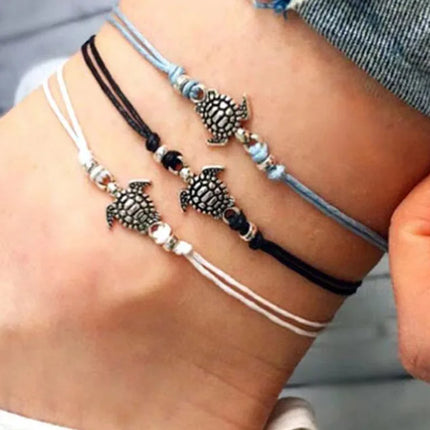 Love Personality Double Simple Bohemian Layered Heart Anklet Summer Beach Anklets On Foot Ankle Bracelets For Women Leg Chain