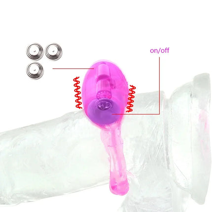Best Sales Butterfly Vibrating Cock Ring for Men Soft Silicone Penis Ring with Clitoral Stimulator Couples Adult Sex Toy