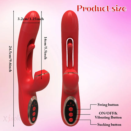 Female Rabbit Sucking Vibrator Women Clitoral Slapping Vibrator Clitoral Suction Cup Stimulator Powerful Sex Toy Adult Supplies