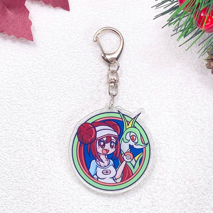 Pokémon Pikachu Gengar Bulbasaur Squirtle Car Keychain Accessories Acrylic Charms Pendant For Bag Key Holder Backpack Decoration