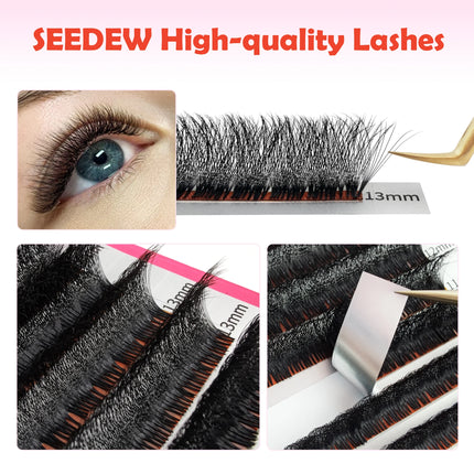 SEEDEW Large Capacity 6D/10D Lashes Easy fanning Fast Fan Blooming Eyelash Extensions Automatic Flowering Volume Eyelash
