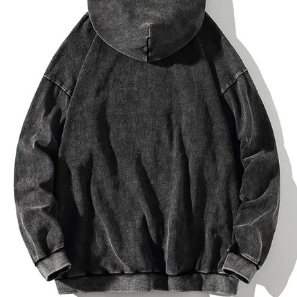 100% Cotton Men's Clothing Vintage Black Acid Wash Hoodies Men Women Oversized Hip Hop Sweatshirts Casual Pullover Y2K Clothes