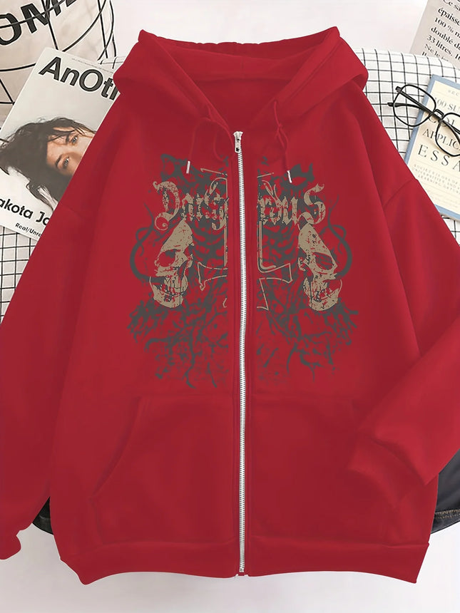 Trendy European and American Style Autumn and Winter Hooded Sweatshirt, Fleece-Lined and Thickened, Unisex Couple's Cardigan, Women's Loose Casual Oversize Hoodie, Long-Sleeve Regular Fit with Front Pocket, Machine Washable,