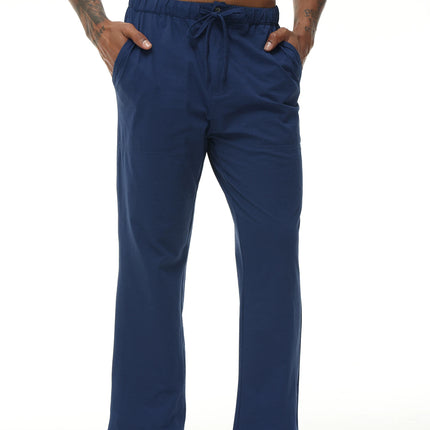 Men's Casual Linen Cotton Yoga Pants Breathable Loose Sweatpants Beach Trousers Lounge Pants Elastic Waist Fitness Pants