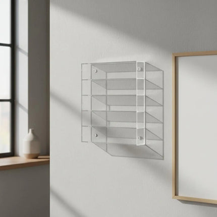 Acrylic Commemorative Coin Display Case Dustproof Wall Mount Coin Display Cabinet Holds 45 Coins for Collectors