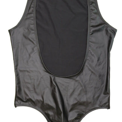Mens Sexy Teddy Lingerie PVC Leather Tights Bodysuit Jumpsuit Erotic Gay Sissy Underwear Latex Fetish Wetlook Catsuit