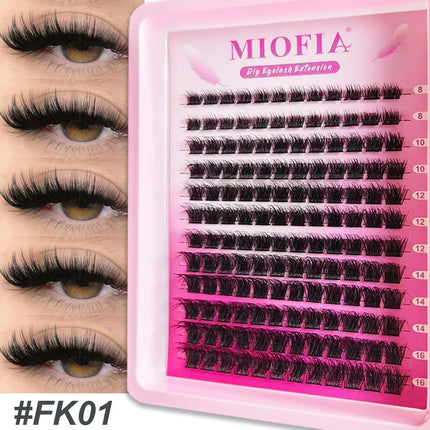 MIOFIA Fluffy Thick Russian Volume Lash Clusters 144 Clusters/Box 8-16mm Mixed Mink Individual Lashes