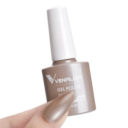 #758 Milky White Venalisa Nail Gel Polish Pearl Color Fall Nails TPO Free Long Wear Diamond Top Soak Off UV LED Gel Nail 7.5ml