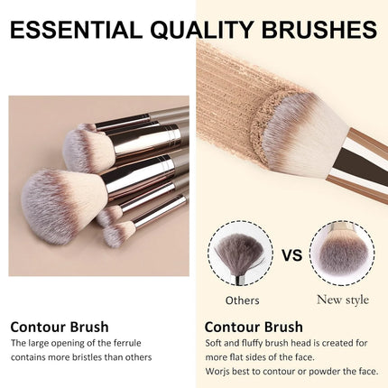 Professional Makeup Brushes Set 1-15Pcs Foundation Powder Contour Highlight Concealer Eyeshadow Brow Blending Brush Kabuki Tools