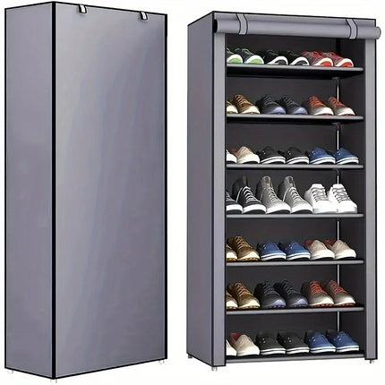 6-10 Tier Multi-Layer Shoe Cabinet with Dust-Proof Rolling Shutter Door, Easy to Assemble, Space-Saving Home Storage Cabinet, Suitable for Entryways, Hallways, Bedrooms, Living Rooms, Homes, Dormitories, Etc./Modern Decorativ