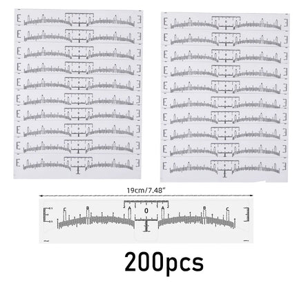 50 pcs Disposable Eyebrow Ruler Sticker For Eyebrow Microblading Tattoo Ruler Tattoo Shaper Stencil Measure Tool Foldable