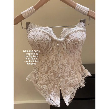 Sexy Lace Strap Vest ort Svel Inner Wear Women's Faion Autumn Winter Outerwear Top Ladies' Premium Faion 2025