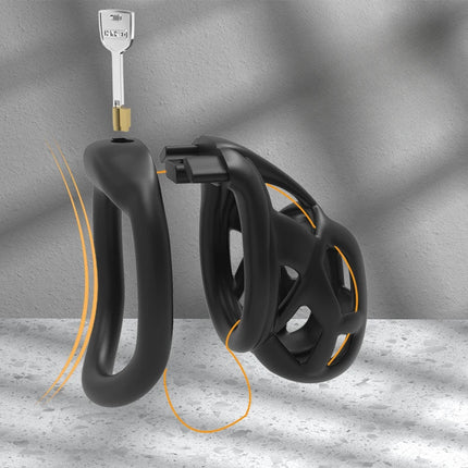 Chastity Lock Cock Cage 3D Invisible Lock with 4 Arc Ring Testicle Chastity Belt BDSM Toy Hentai Bondage SexToy