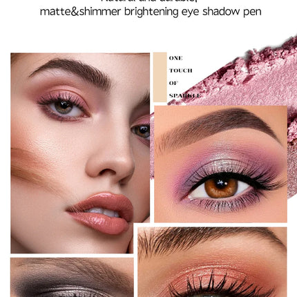 6Pcs Set Matte Effect Eyeshadow Stick   Natural and long-lasting Multi-purpose Shiny Metallic Matte Shimmer Highlighting Eyeline